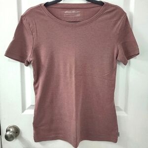 Eddie Bauer Women's Favorite Short-Sleeve Crewneck T-Shirt Mauve Pink Size L